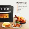 Simple Deluxe Air Fryer Oven, Toaster Oven Air Fryer Combo, Family Size Air Fryer Oven, 6 Accessories Included , 25L Large Capacity, Black/ Matte Stai