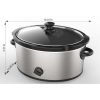 6 Quart Oval Slow Cooker, Stainless Steel Finish, Glass Lid,