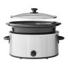 6 Quart Oval Slow Cooker, Stainless Steel Finish, Glass Lid,