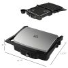 4 Slice Panini Press Grill, Stainless Steel Sandwich Maker with Non-Stick Double Plates, Locking Lids and Drip Tray, Opens 180 Degrees to Fit Any Type