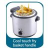 Deep Fryer, Clear,2QT Round Capacity,Stainless Steel,Detachable Basket