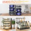 Pot and pan organizer, Pot Lid Holders & Pan Rack, Multiple DIY methods 8 tier pot racks, adjustable kitchen organization and storage for pots and pan