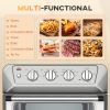 Air Fryer Toaster Oven, 21QT 7-In-1 Convection Oven Countertop, Warm, Broil, Toast, Bake and Air Fry, 4 Accessories Included, 1800W, Stainless Steel F