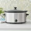 6 Quart Oval Slow Cooker, Stainless Steel Finish, Glass Lid,