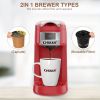 CHULUX Single Serve Coffee Maker Red KCUP Pod Coffee Brewer, Upgrade Single Cup Coffee Machine Fast Brewing, All in One Coffee Maker for K CUP Ground