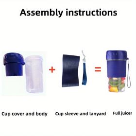 Portable Electric Fruit Juicer Rechargeable Mini Juicer Small Fruit Household Automatic Portable Travel Juicer Easy To Clean Rechargeable Small Fruit (model: N9, Color: Blue)