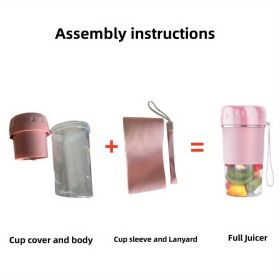 Portable Electric Fruit Juicer Rechargeable Mini Juicer Small Fruit Household Automatic Portable Travel Juicer Easy To Clean Rechargeable Small Fruit (model: N9, Color: Pink)