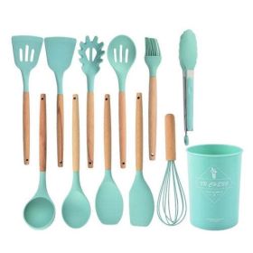 Non-stick Silicone Kitchenware Cooking Utensils Set Cookware Spatula (Color: Silver)