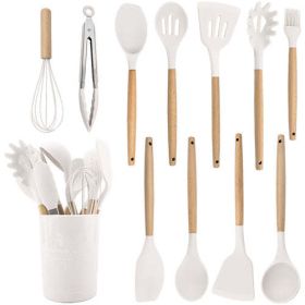 Non-stick Silicone Kitchenware Cooking Utensils Set Cookware Spatula (Color: Chocolate)