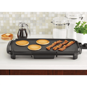 Dishwasher-Safe 20" Black Griddle with Adjustable Temperature Control (Color: Black)