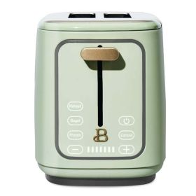 2 Slice Toaster with Touch-Activated Display (Color: Sage Green)