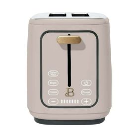 2 Slice Toaster with Touch-Activated Display (Color: Porcini Taupe)