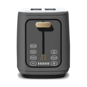 2 Slice Toaster with Touch-Activated Display (Color: Oyster Gray)