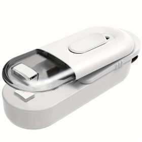 Compact Thermal Vacuum Sealer/ Seal Cut Store Food Easily (Color: White)