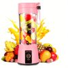 1pc 380ML Portable Blender With 6 Blades Rechargeable USB ; Personal Size Blender For Shakes And Smoothies; Traveling Fruit Veggie Juicer Cup