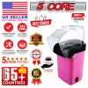 5 Core Hot Air Popcorn Popper Machine 1200W Electric Popcorn Kernel Corn Maker Bpa Free, 95% Popping Rate, 2 Minutes Fast, No Oil-Healthy Snack for Ki